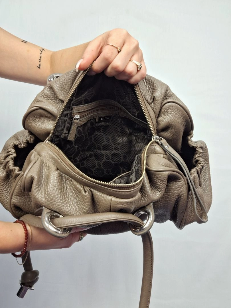 Oroton Taupe Slouchy Shoulder Bag