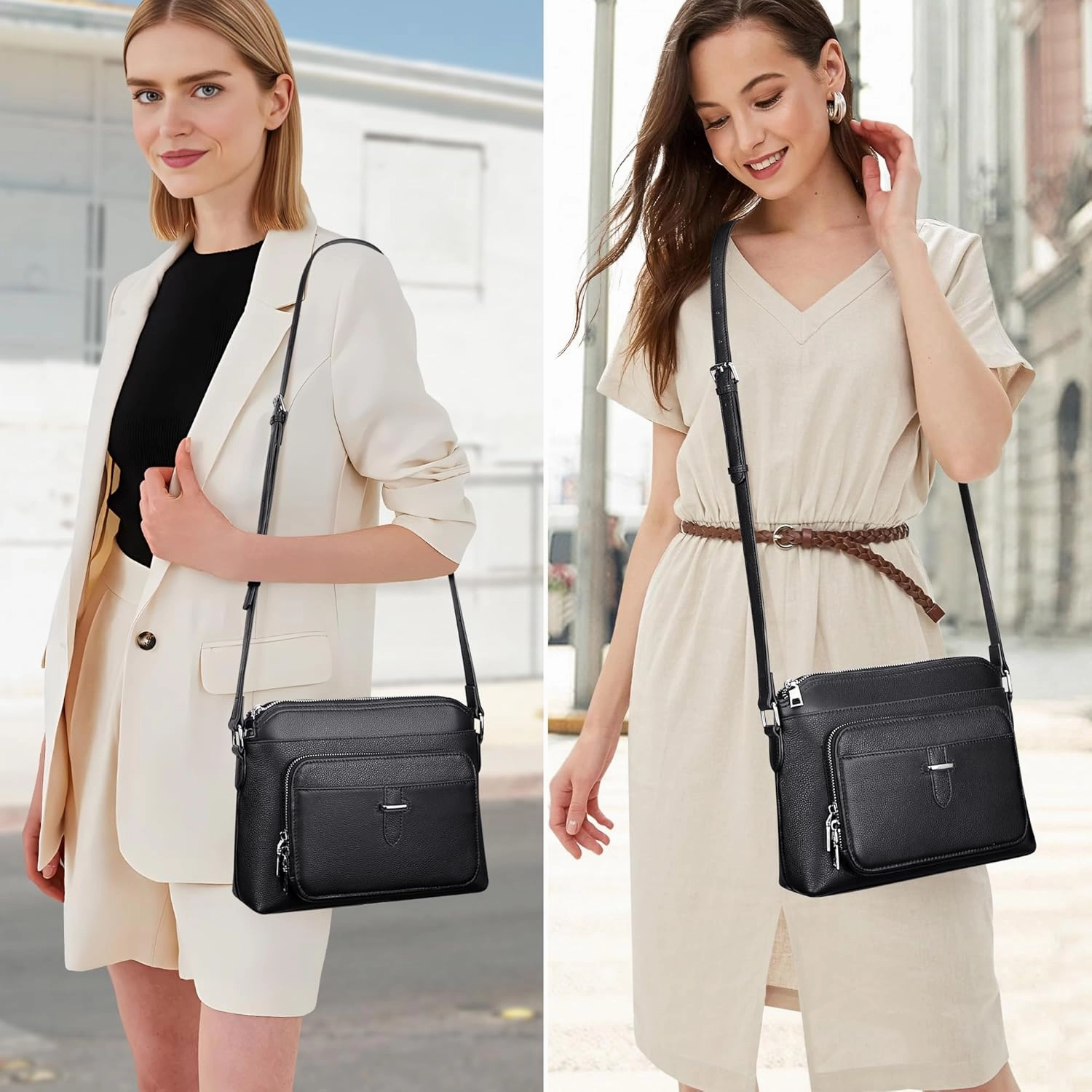 Over Earth Genuine Leather Crossbody Bags for Women Small Ladies Handbags and Purses with Card Slots
