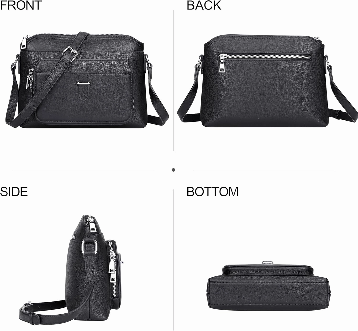 Over Earth Genuine Leather Crossbody Bags for Women Small Ladies Handbags and Purses with Card Slots