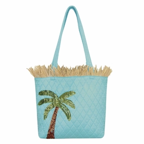 Palm Tree Ruffle Tote - Palm Tree Ruffle Tote