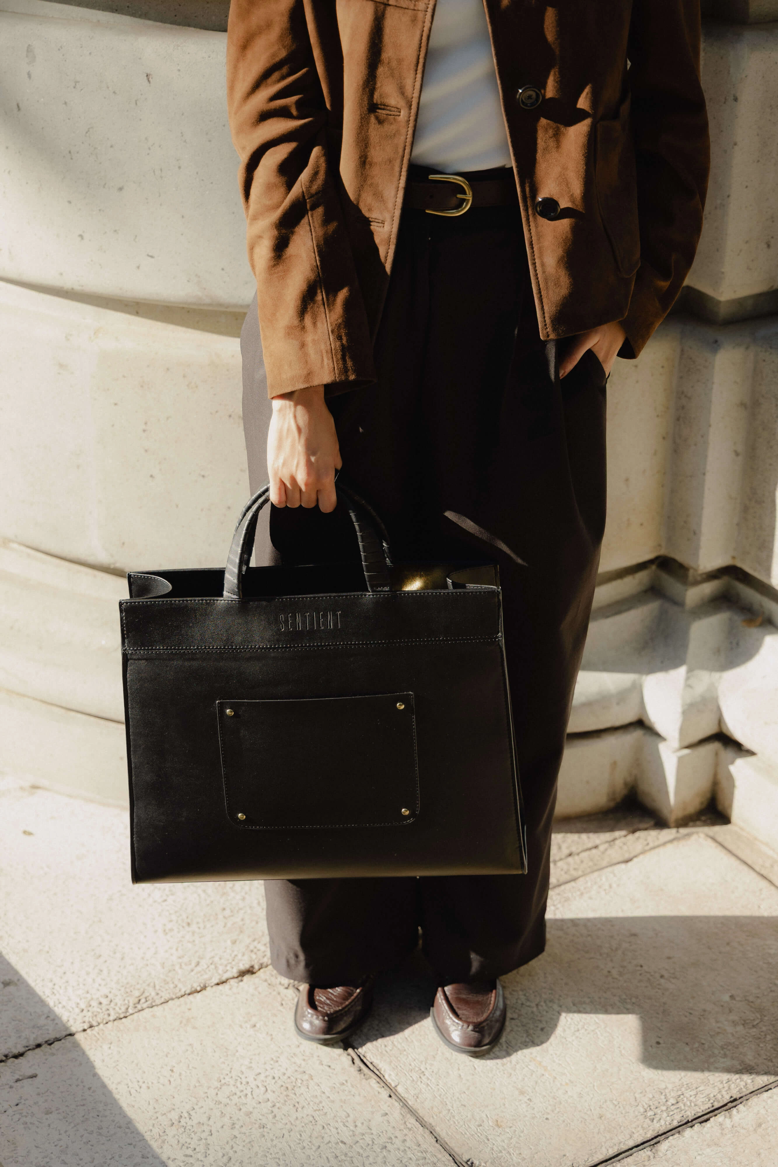 Panthera Maxi Vegan Cactus Leather Bag | Black