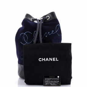 Paris-Hamburg Sling Backpack Embroidered Wool with Quilted Calfskin Large