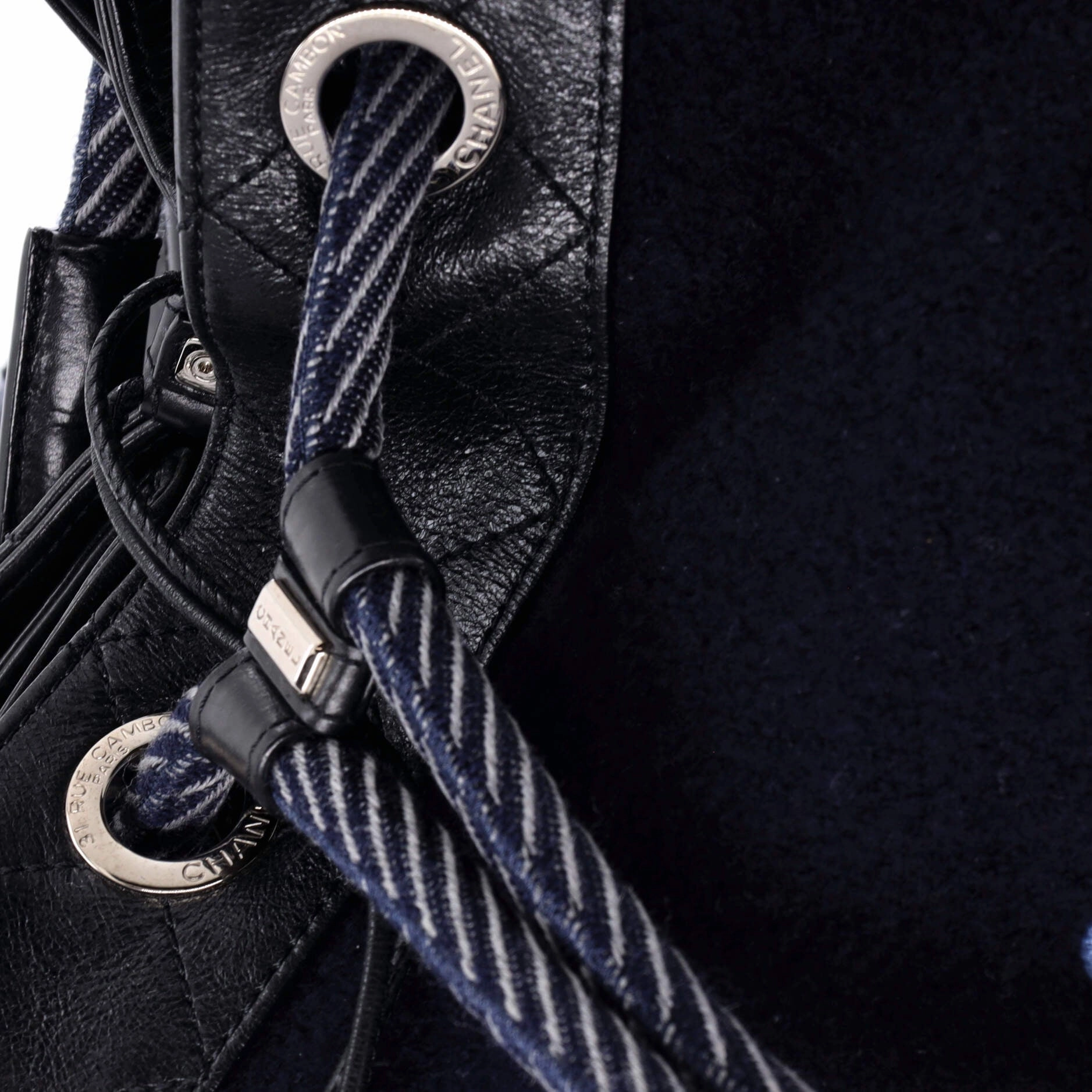 Paris-Hamburg Sling Backpack Embroidered Wool with Quilted Calfskin Large
