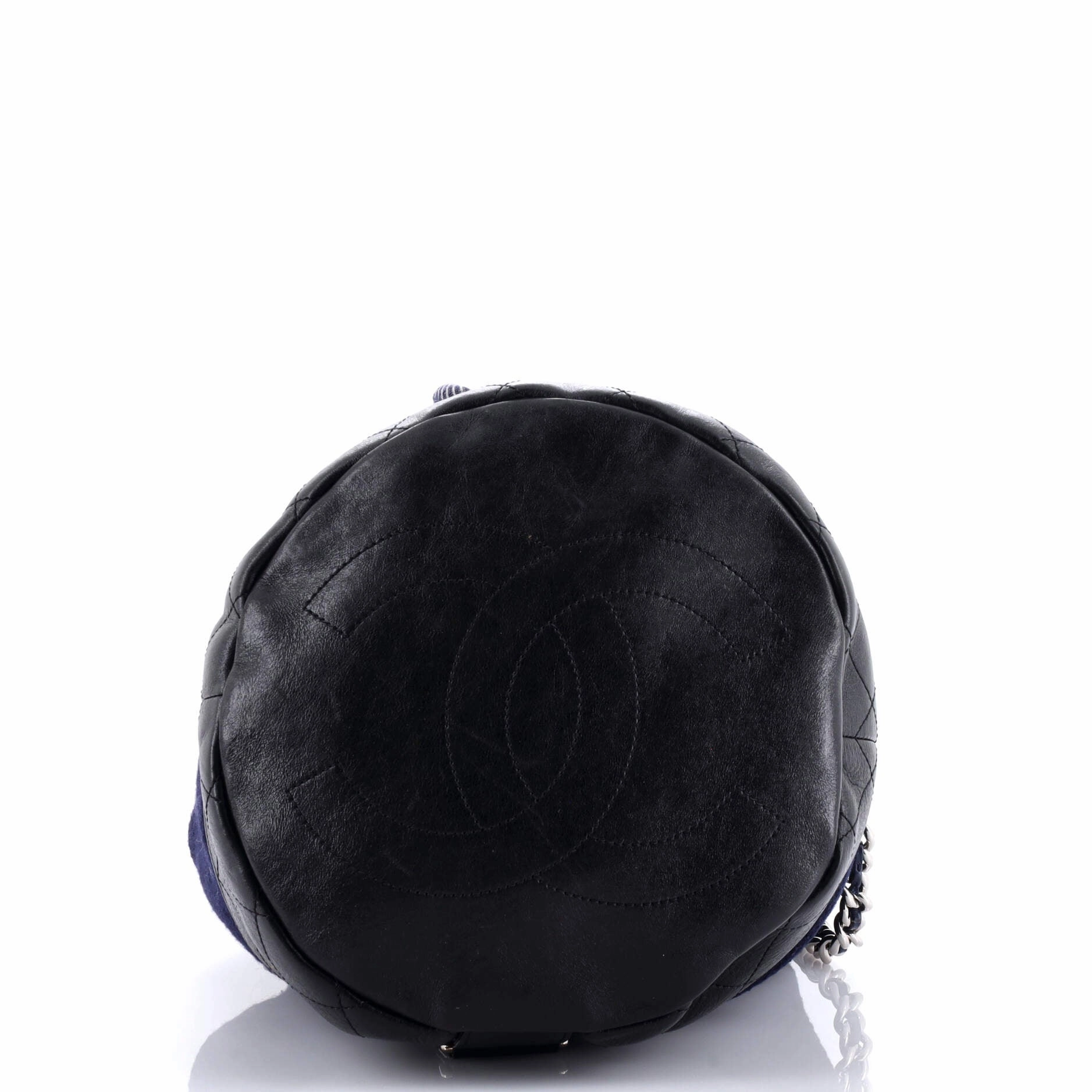 Paris-Hamburg Sling Backpack Embroidered Wool with Quilted Calfskin Large