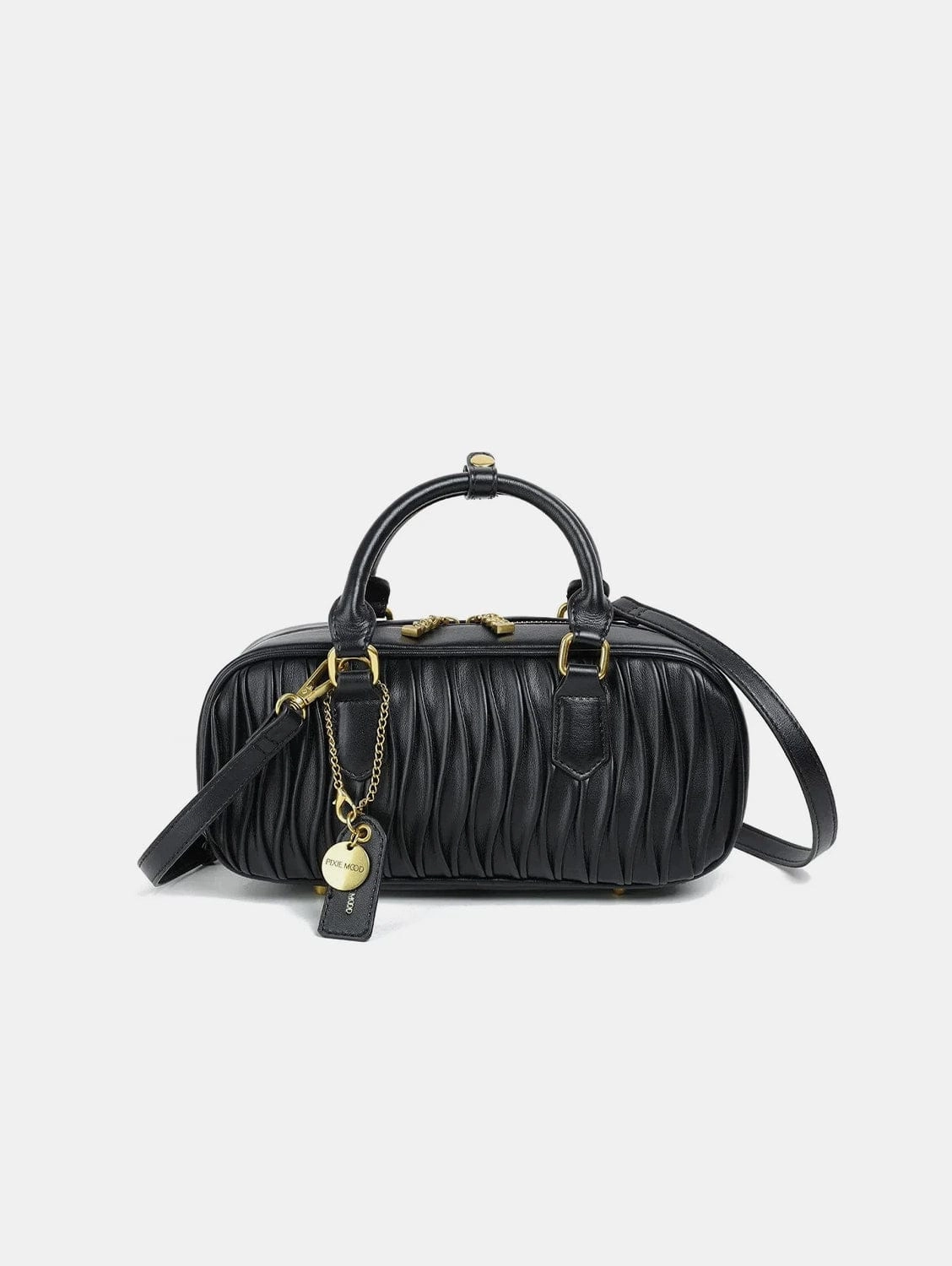Paris Recycled Vegan Leather Top Handle Bag | Black