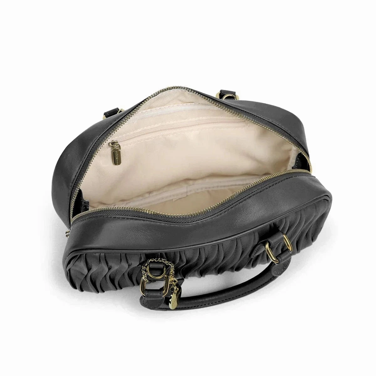 Paris Recycled Vegan Leather Top Handle Bag | Black