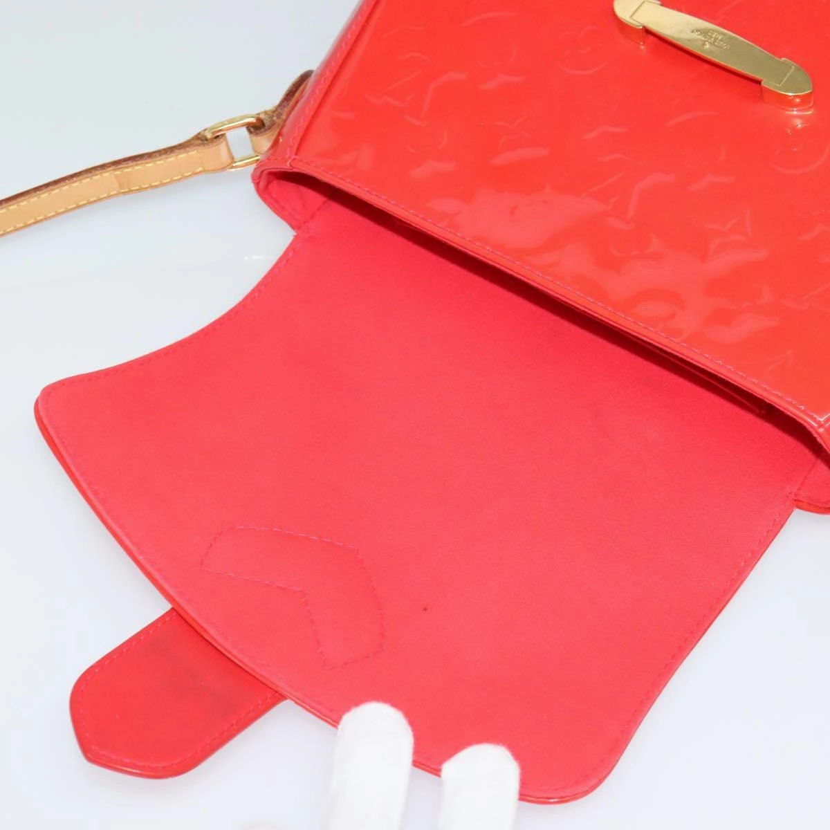 Patent Leather Shoulder Bag with Adjustable Strap