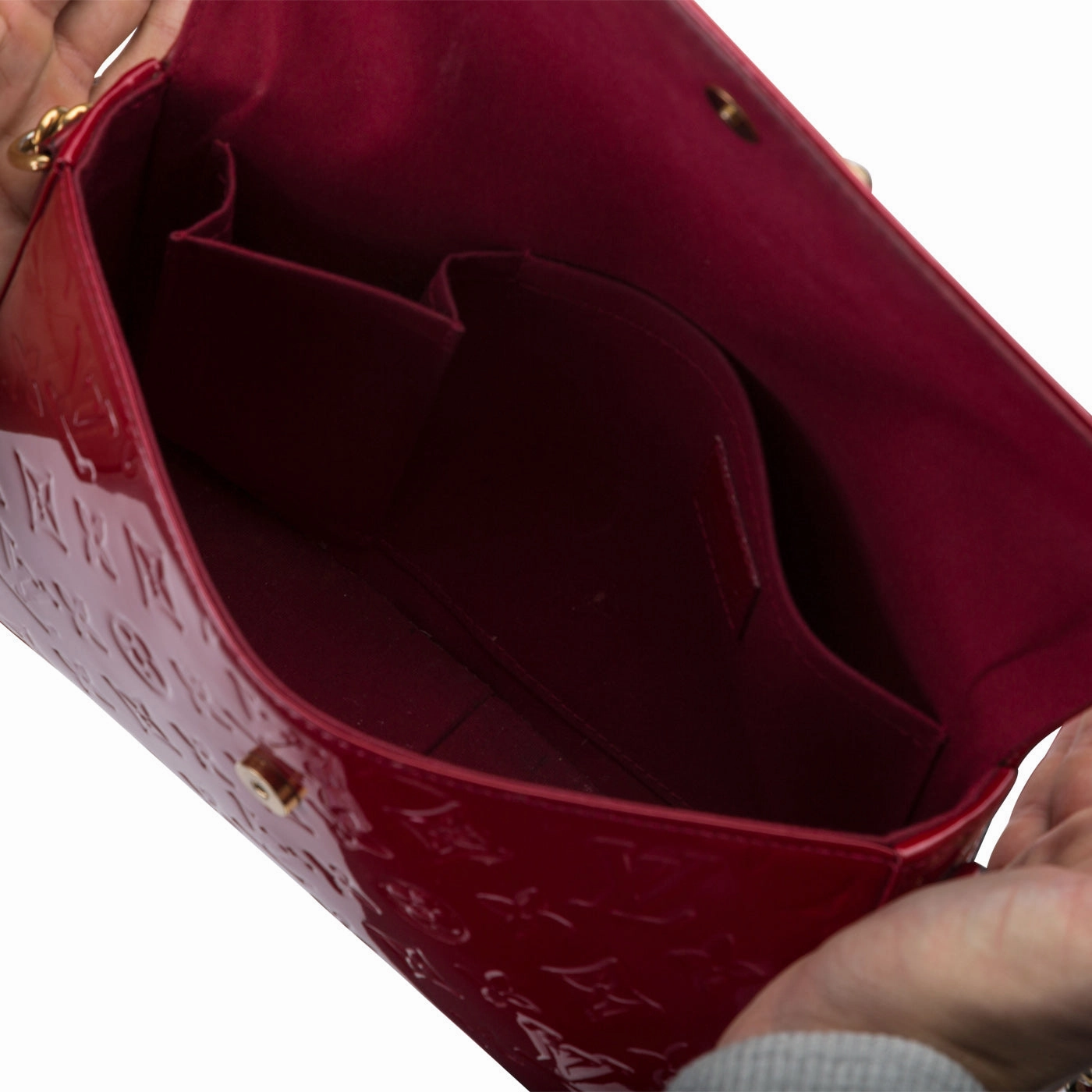 Patent shoulder bag