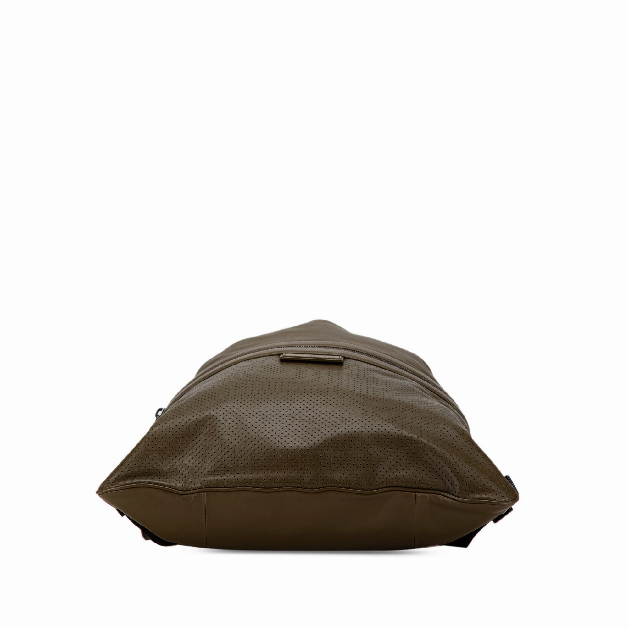 Perforated Leather Drawstring Backpack
