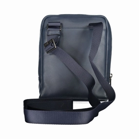Piquadro Chic Blue Leather Shoulder Bag with Contrasting Men's Accents
