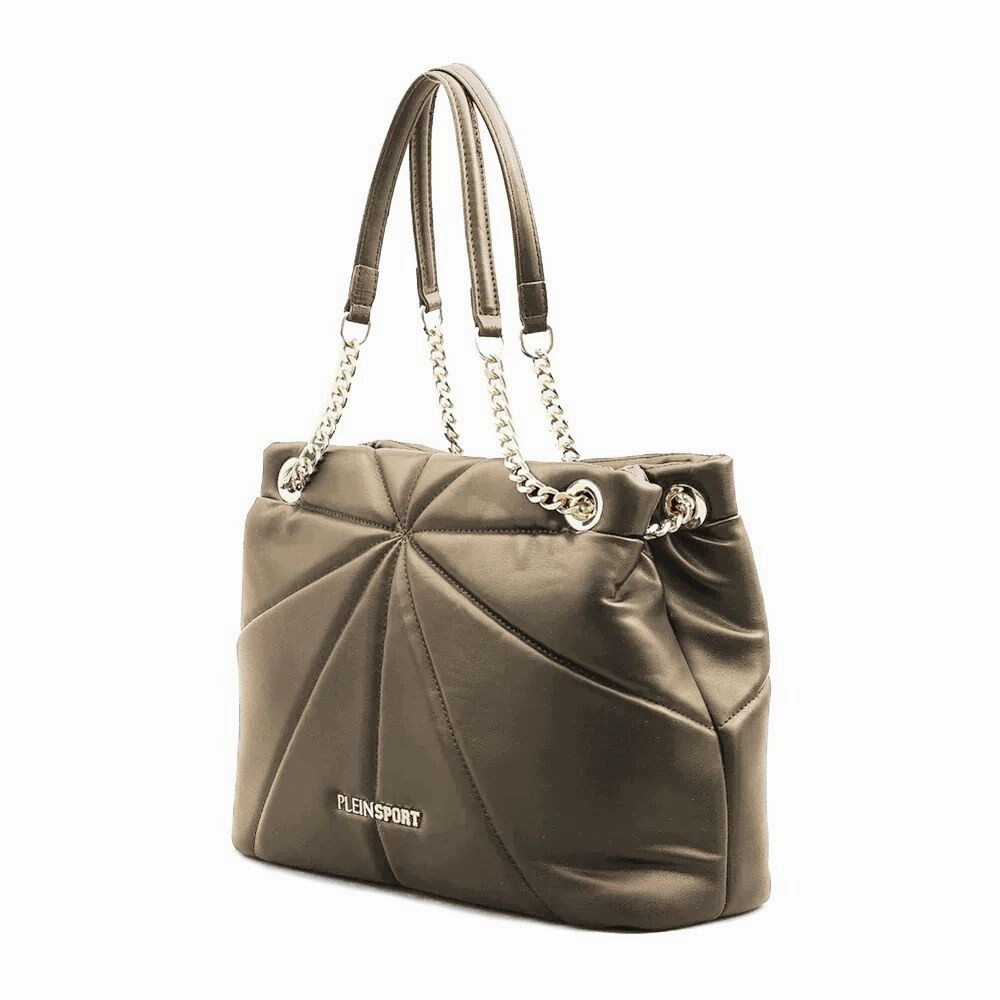Plein Sport Elegant Faux Leather Gold-Chain Women's Tote