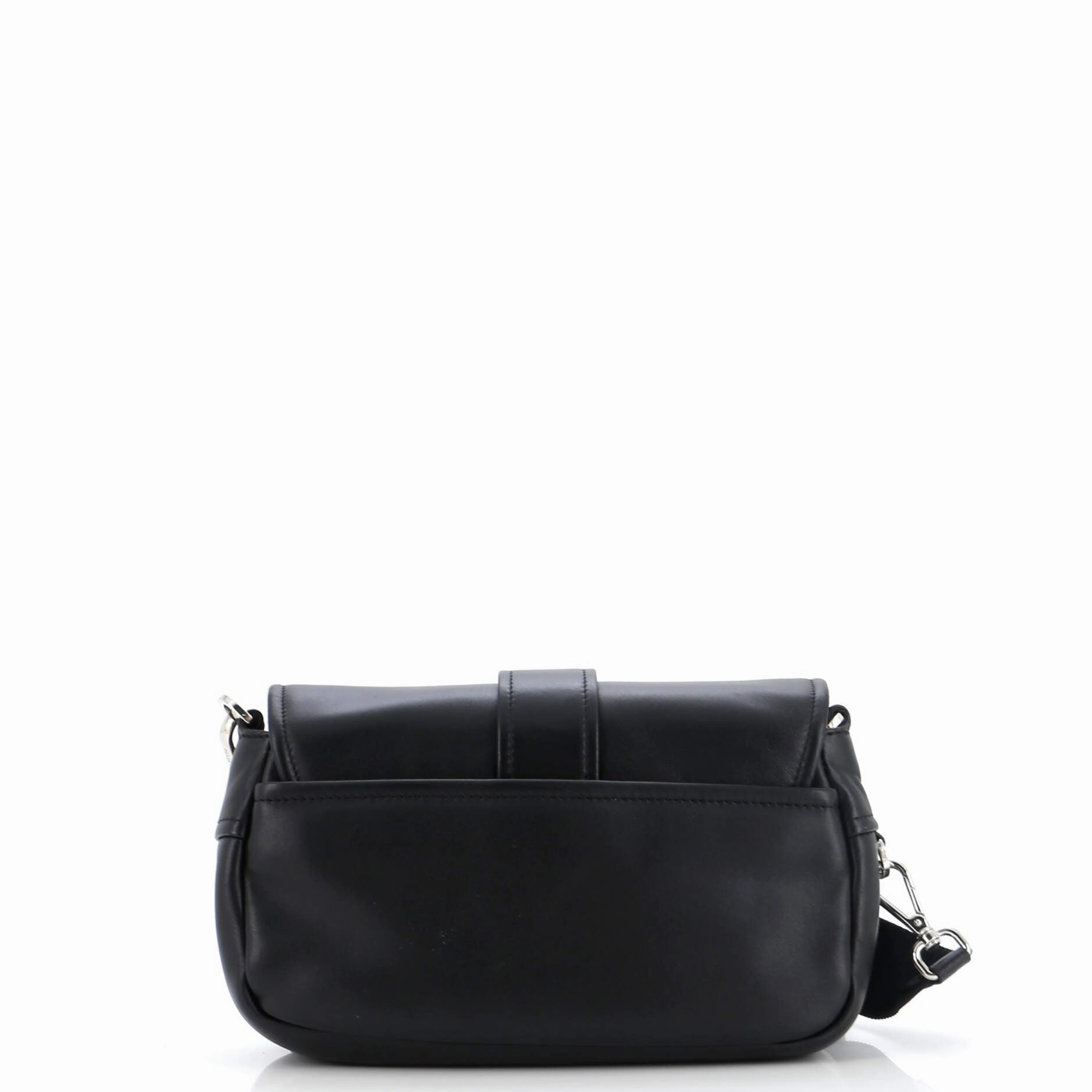 Pocket Flap Shoulder Bag Leather