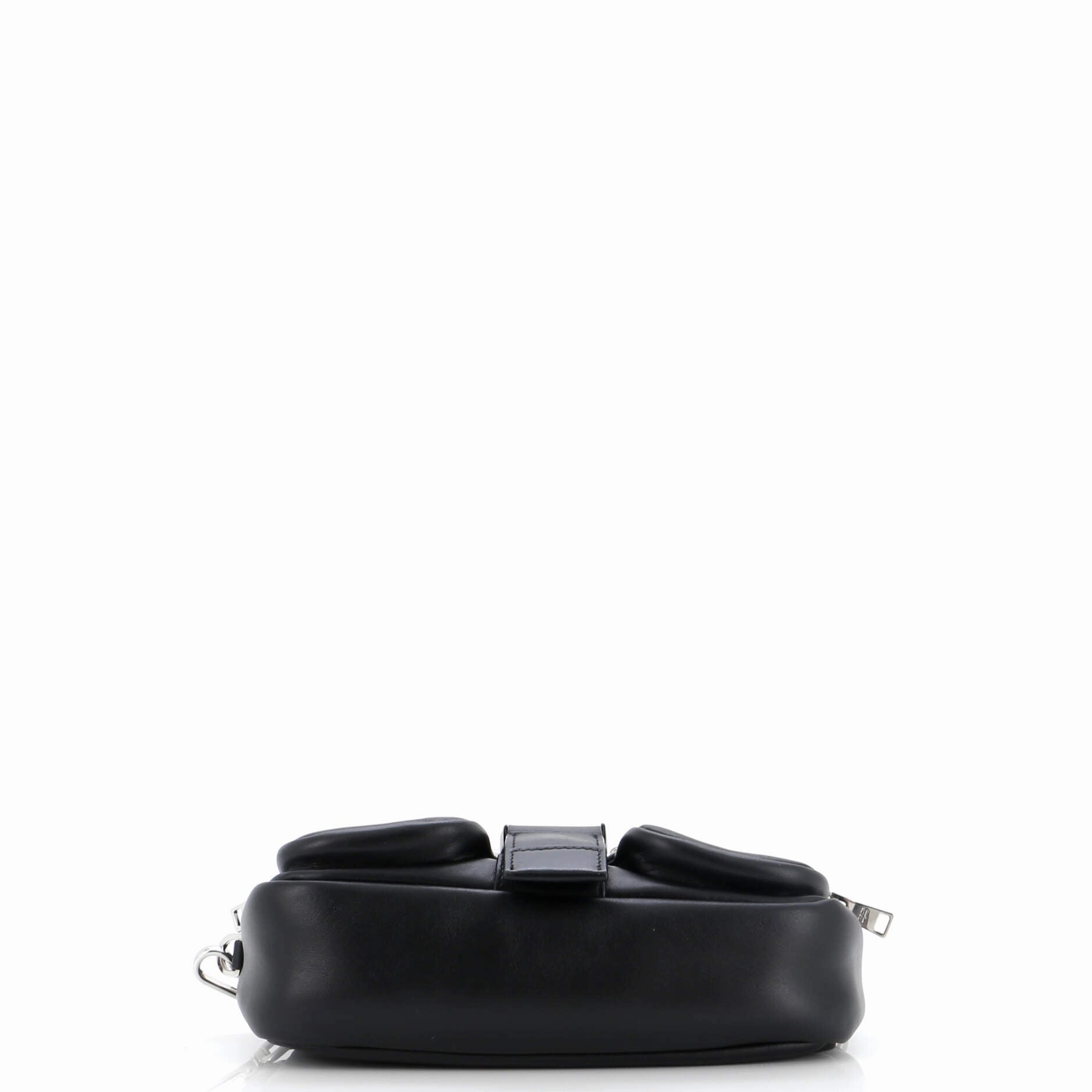Pocket Flap Shoulder Bag Leather