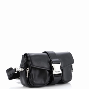 Pocket Flap Shoulder Bag Leather