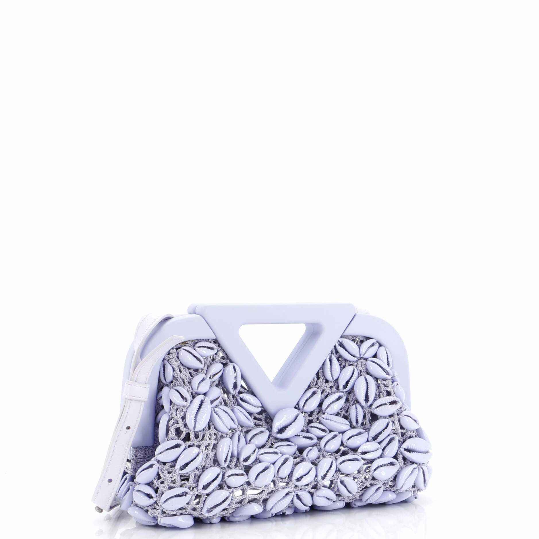 Point Shoulder Bag Shell Embellished Crochet Small