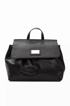 Pompei Donatella Black Leather Women Handbag