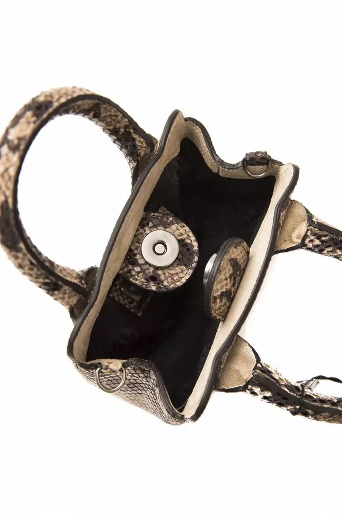 Pompei Donatella Chic Python Print Leather Mini Women's Tote