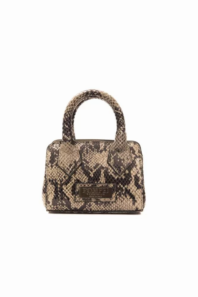 Pompei Donatella Chic Python Print Leather Mini Women's Tote