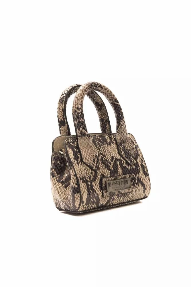 Pompei Donatella Chic Python Print Leather Mini Women's Tote
