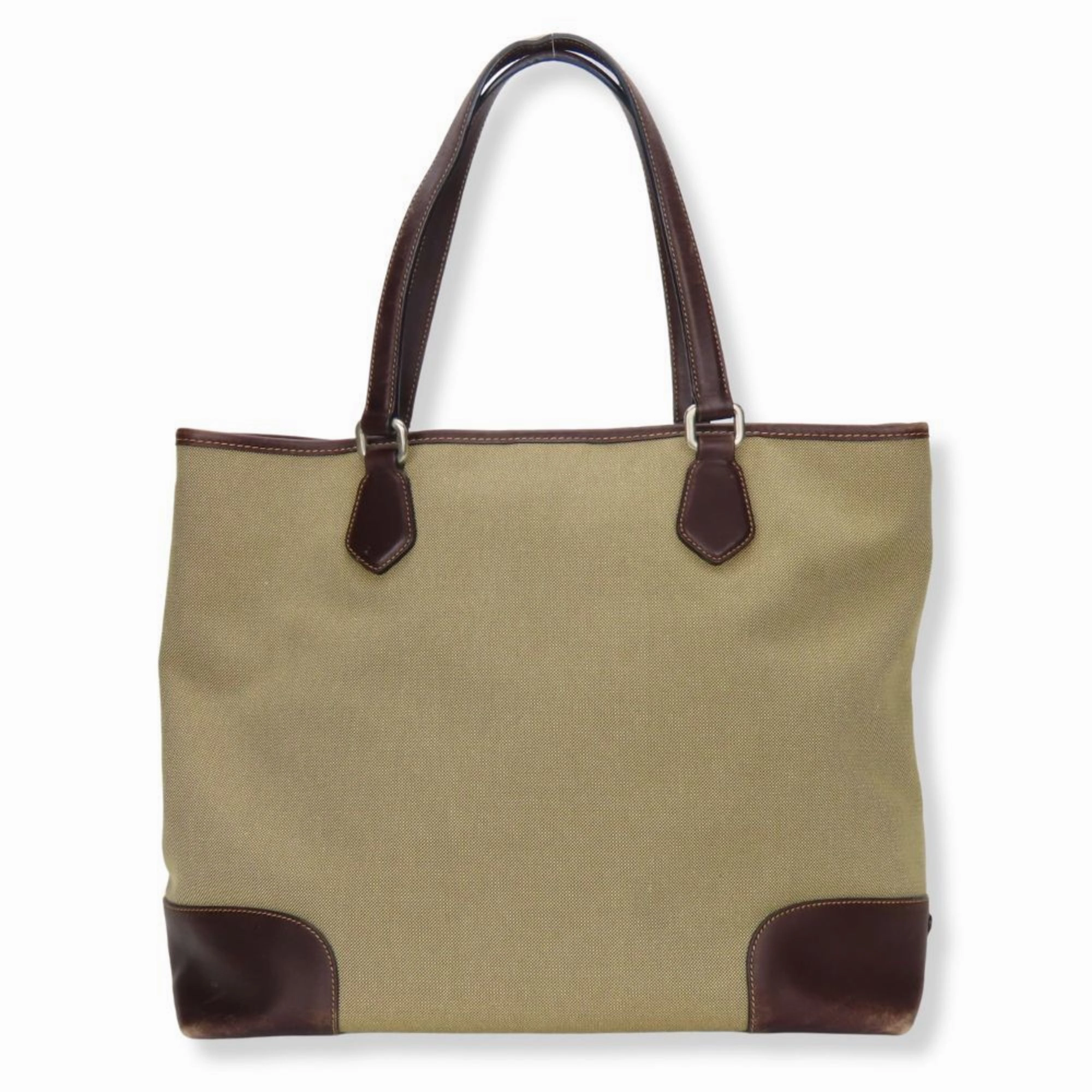 Prada  Canvas Leather Tote Bag (Pre-Owned)