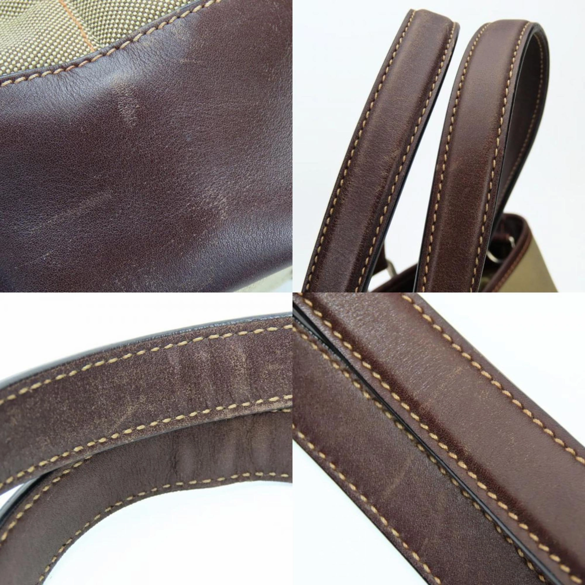 Prada  Canvas Leather Tote Bag (Pre-Owned)