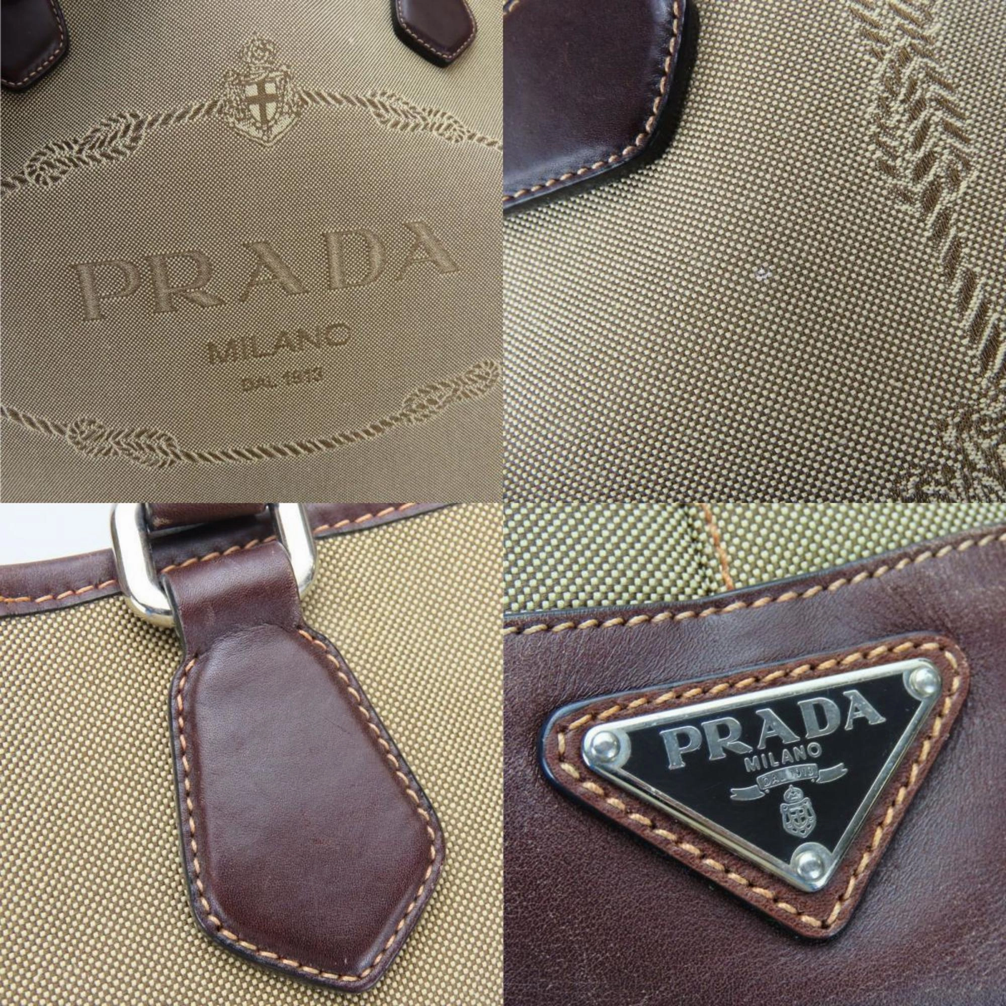 Prada  Canvas Leather Tote Bag (Pre-Owned)