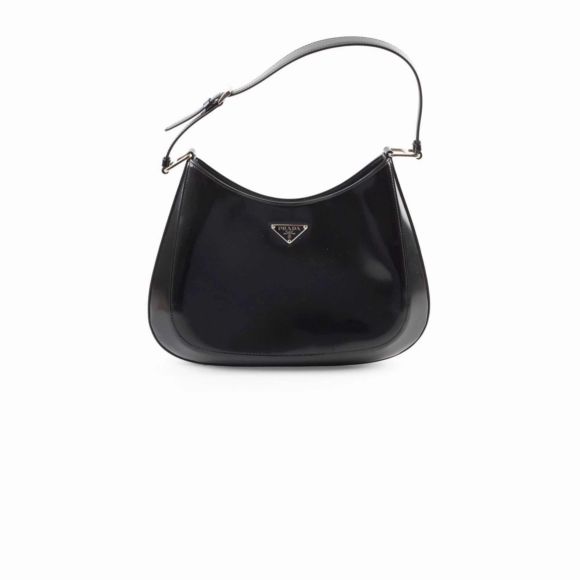 Prada Cleo Leather Shoulder Bag Black