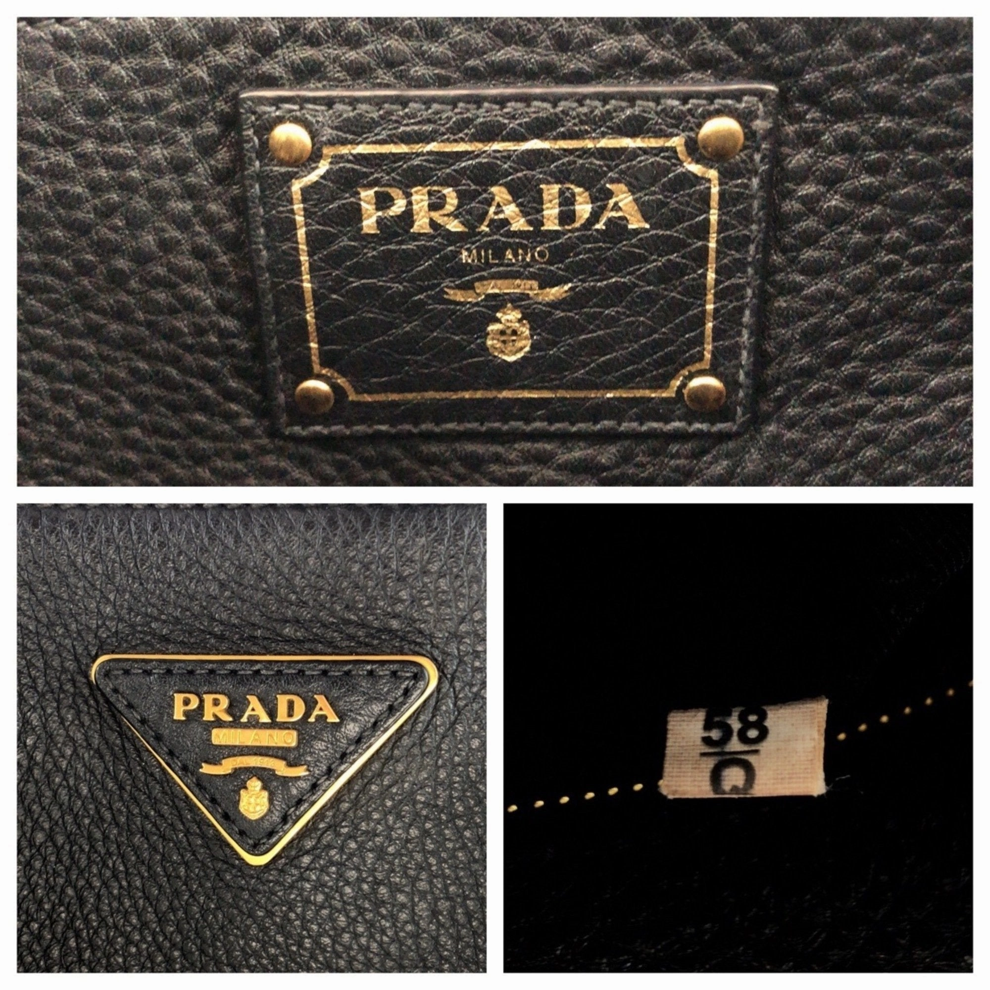 Prada Leather Handbag Shoulder Bag Tote Bag (Pre-Owned)