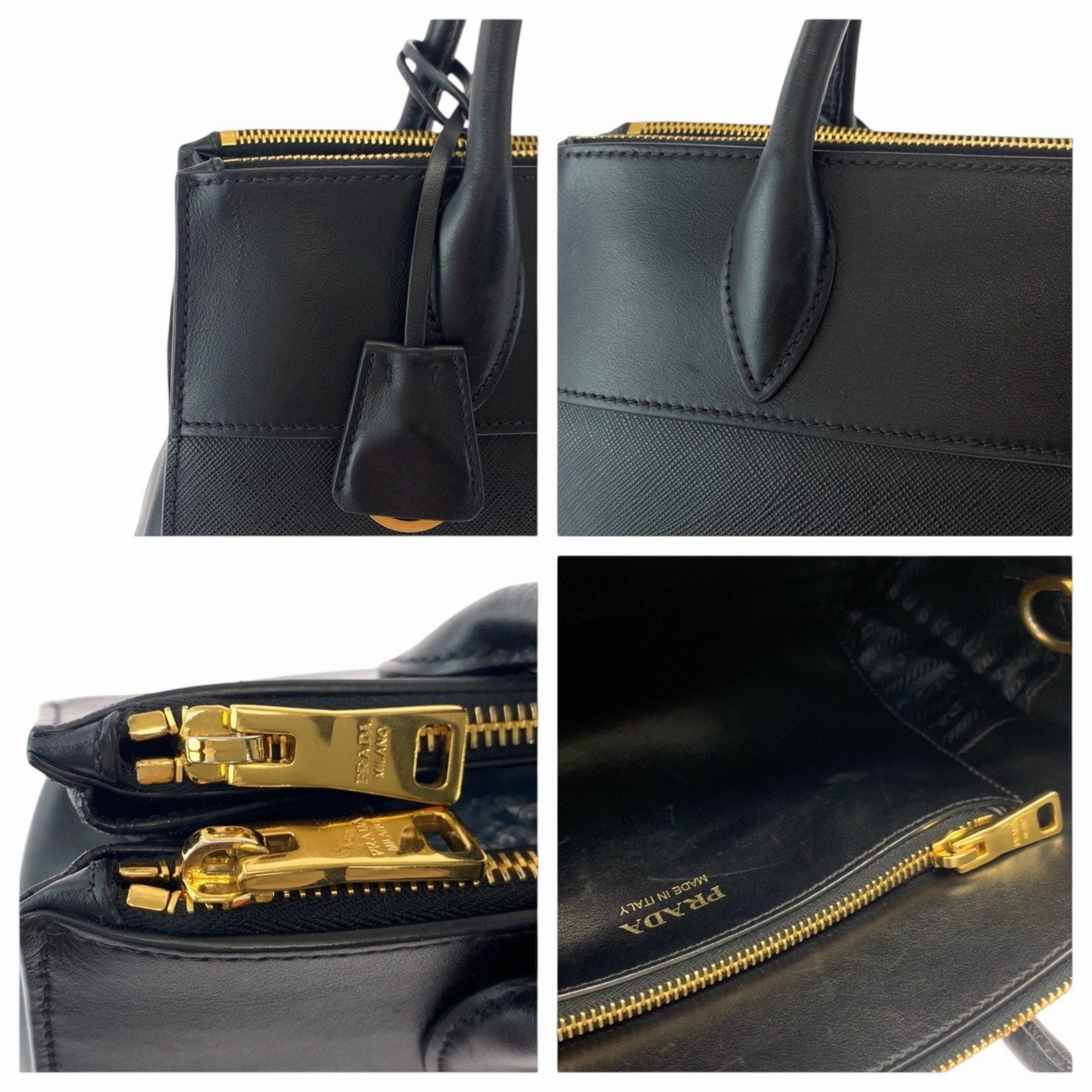 Prada Leather Handbag Tote Bag (Pre-Owned)