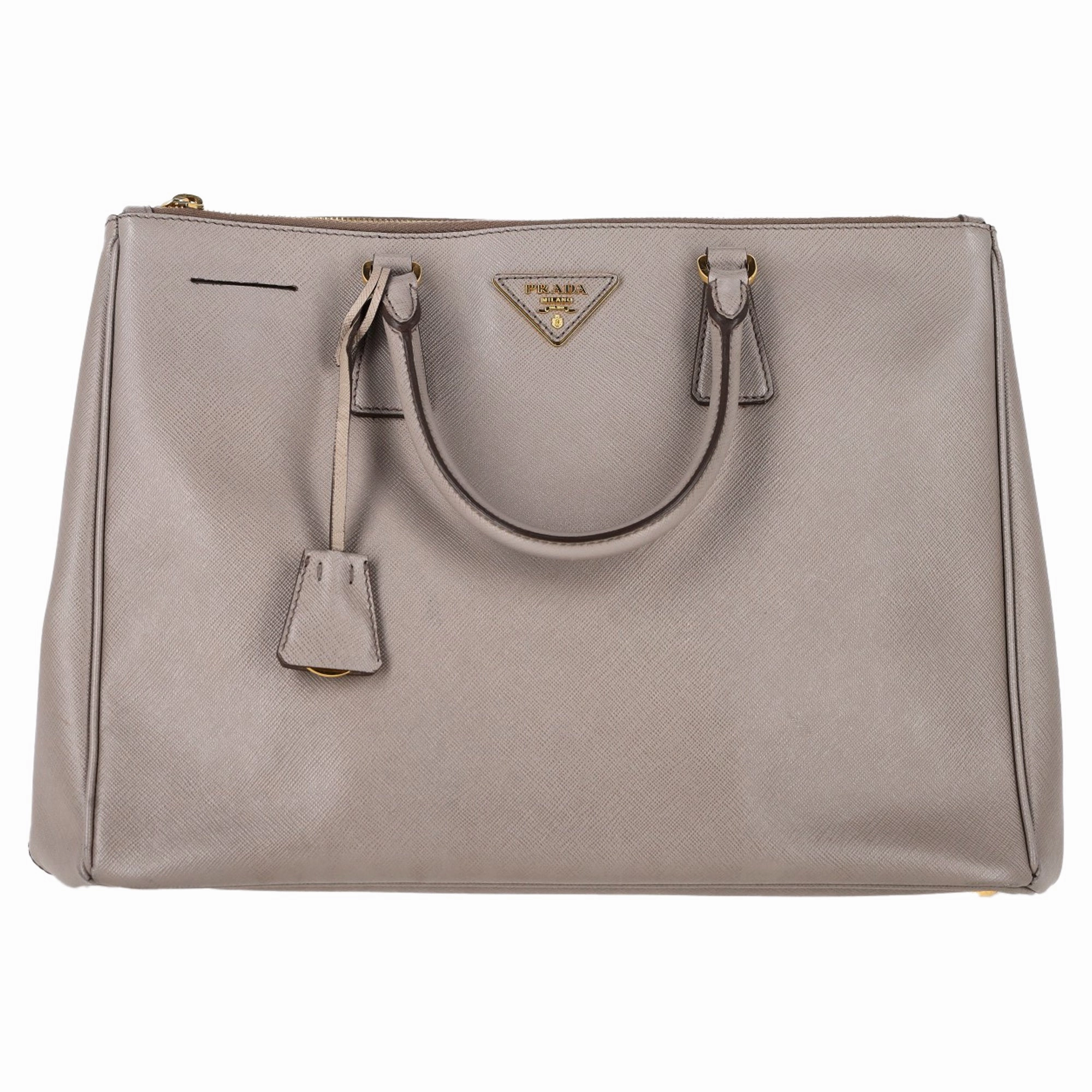 Prada Lux Large Tote in Grey Saffiano Leather