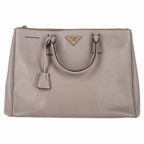 Prada Lux Large Tote in Grey Saffiano Leather
