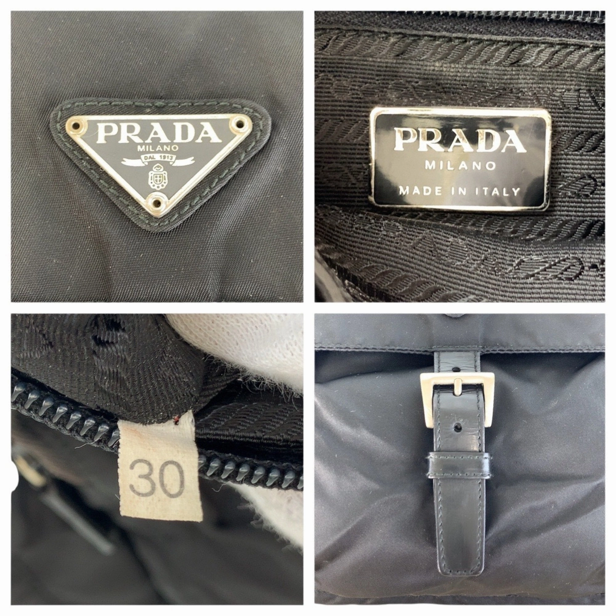 Prada Nylon Leather Pochette Shoulder Bag (Pre-Owned)
