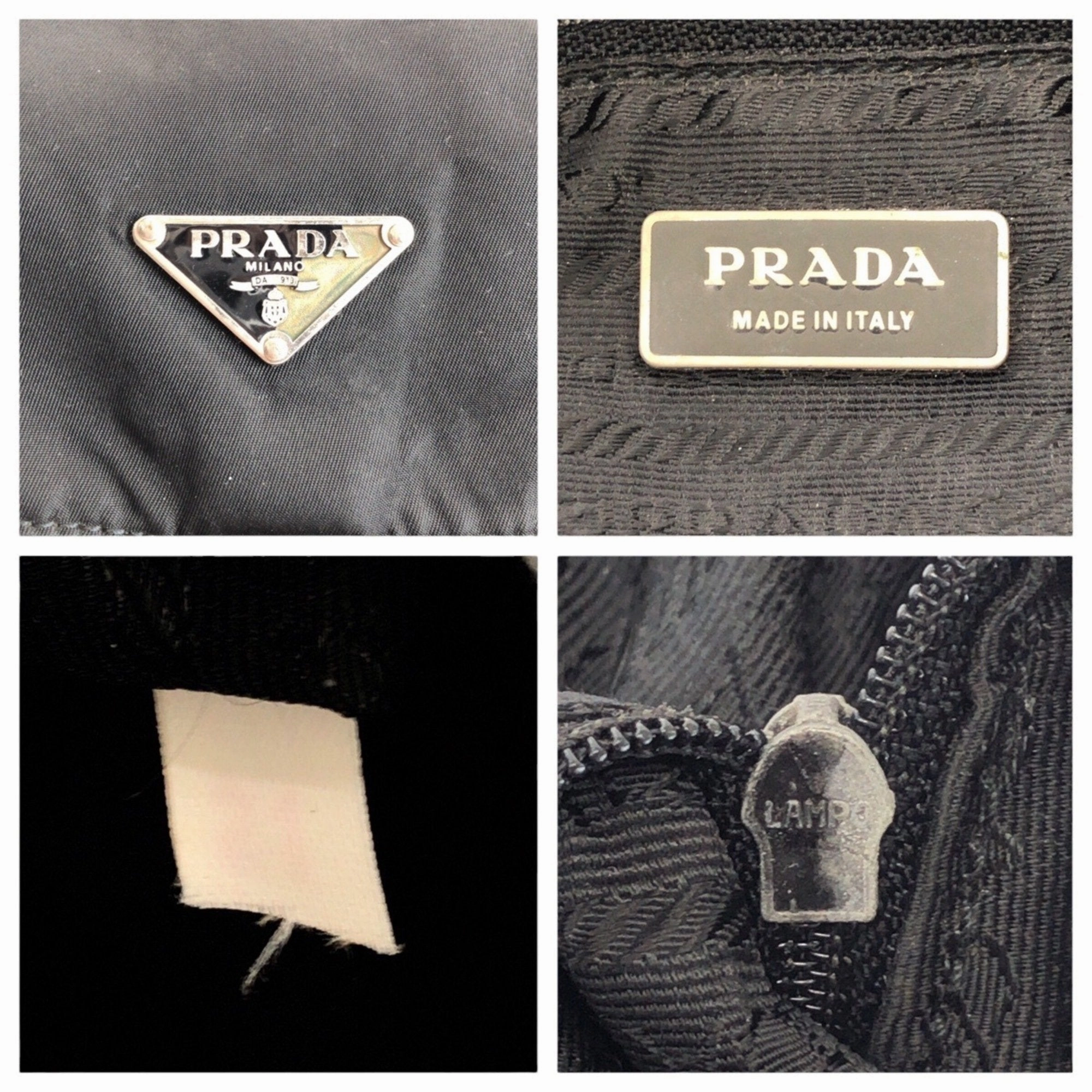 Prada Nylon Leather Pochette Shoulder Bag (Pre-Owned)