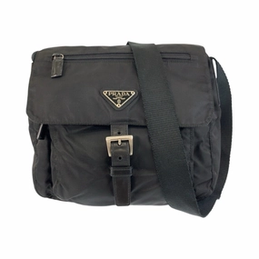 Prada Nylon Leather Pochette Shoulder Bag (Pre-Owned)