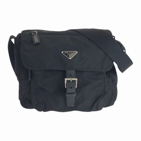 Prada Nylon Leather Pochette Shoulder Bag (Pre-Owned)
