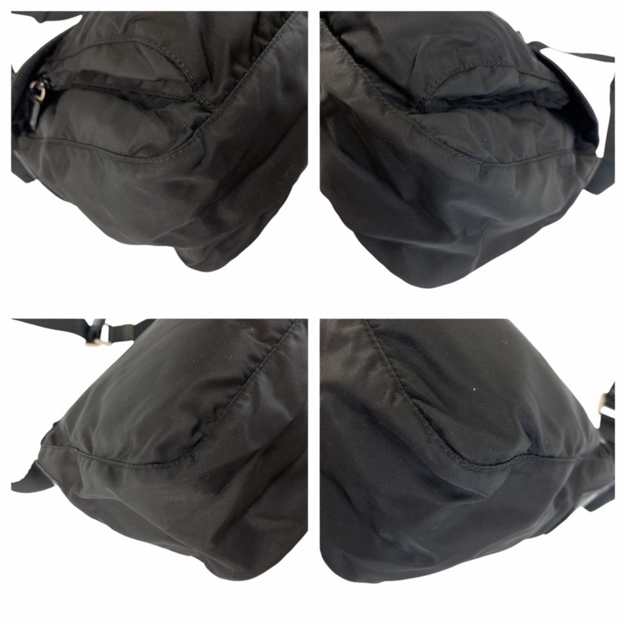 Prada Nylon Leather Pochette Shoulder Bag (Pre-Owned)