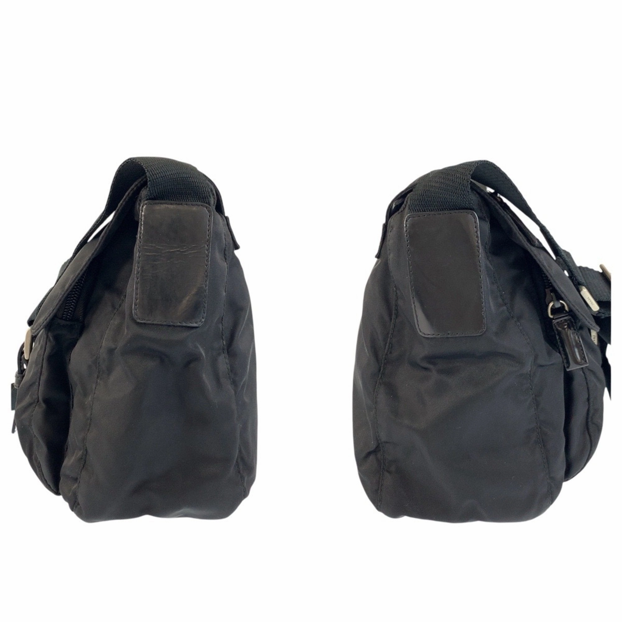 Prada Nylon Leather Pochette Shoulder Bag (Pre-Owned)