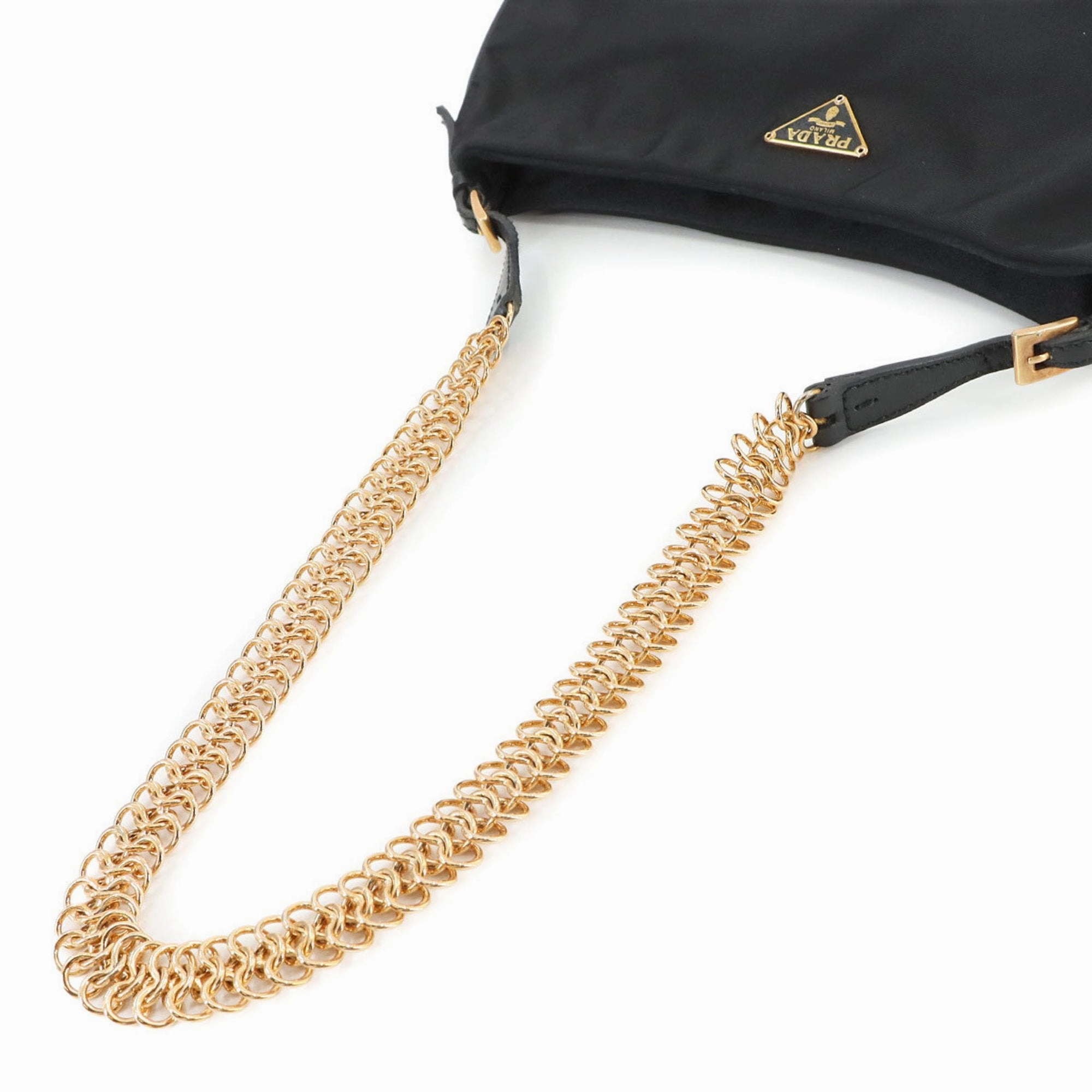 Prada Nylon Leather Shoulder Bag (Pre-Owned)