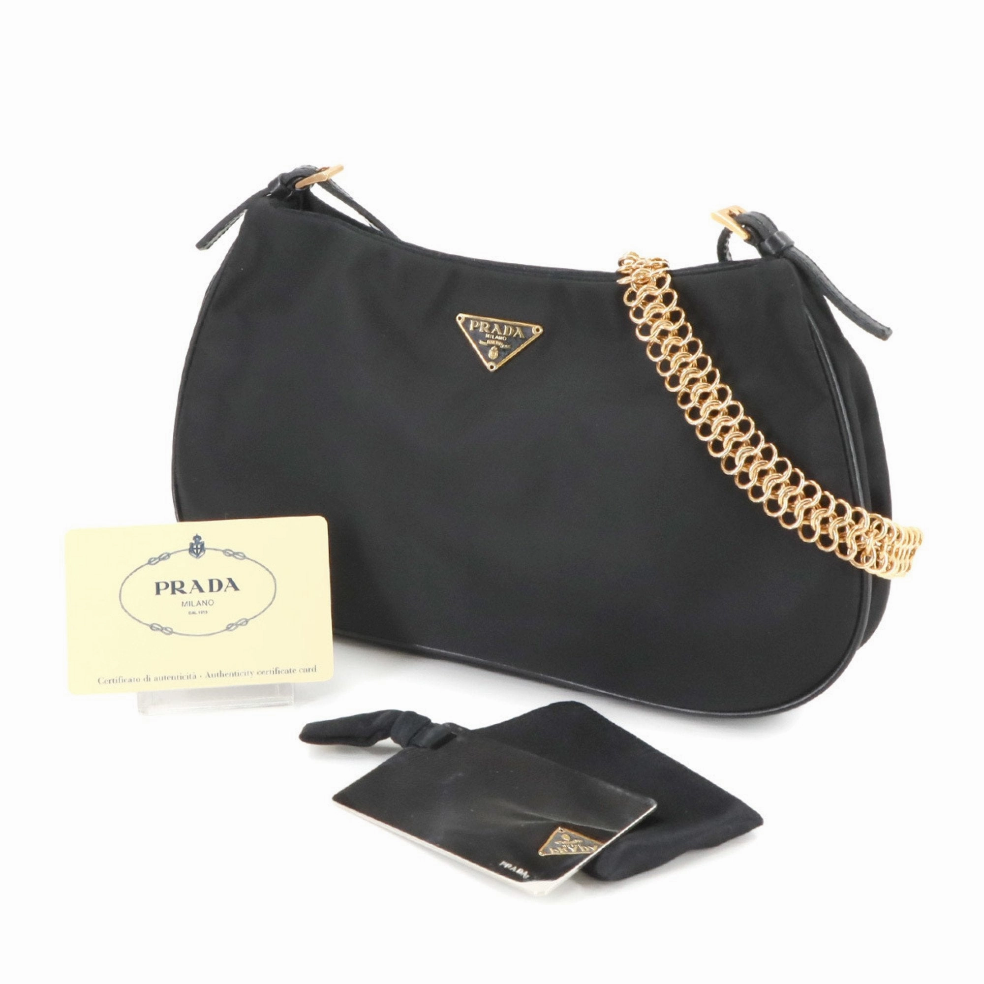 Prada Nylon Leather Shoulder Bag (Pre-Owned)
