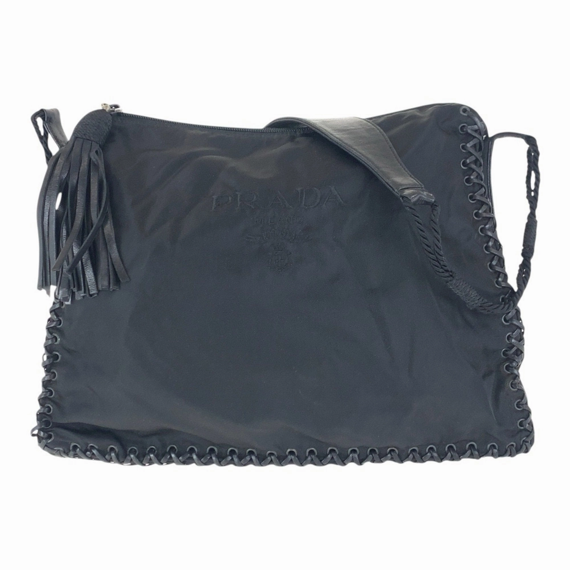 Prada Nylon Leather Shoulder Bag (Pre-Owned)