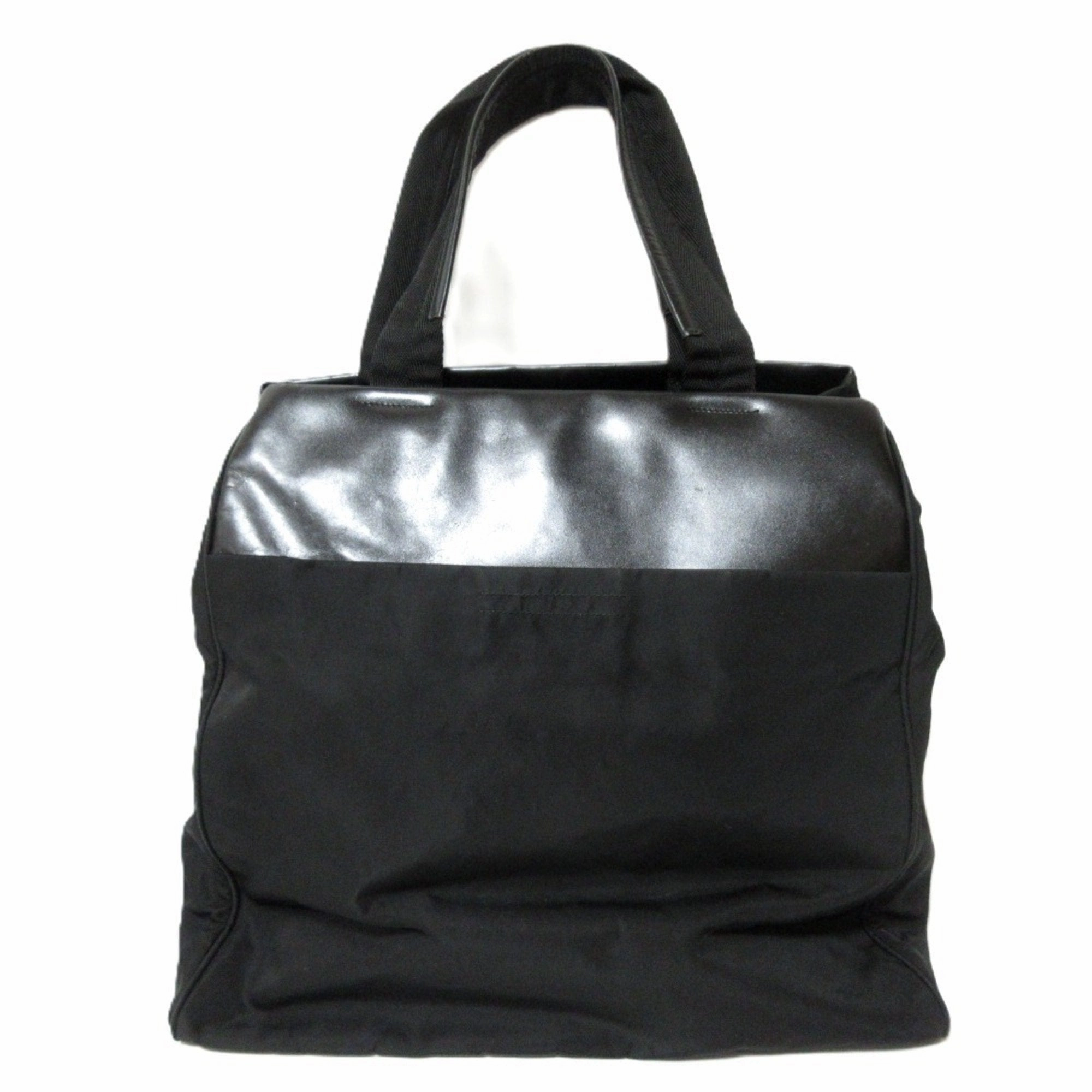 Prada Nylon Leather Tote Bag (Pre-Owned)