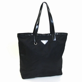 Prada Nylon Patent Leather Tote Bag (Pre-Owned)
