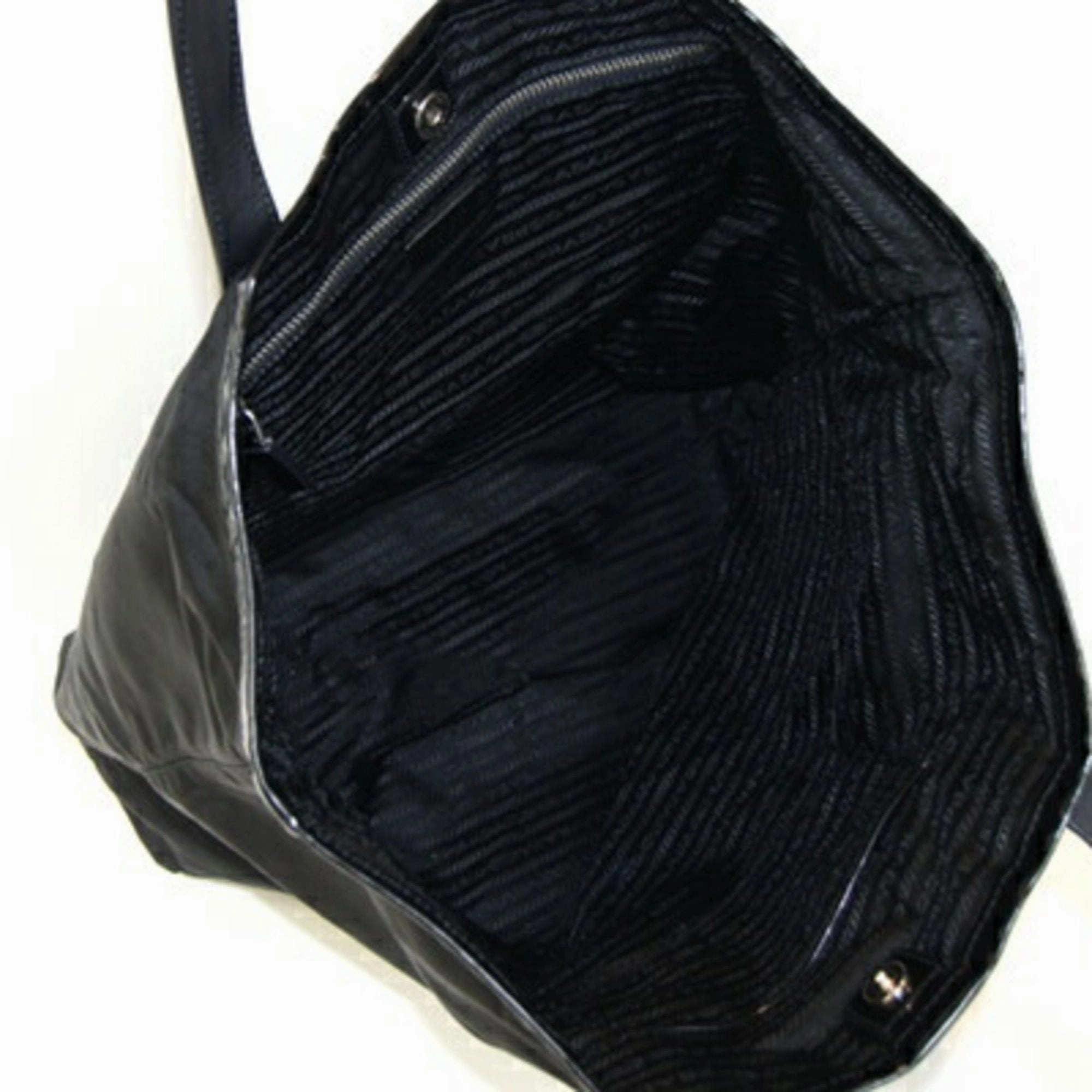 Prada Nylon Patent Leather Tote Bag (Pre-Owned)