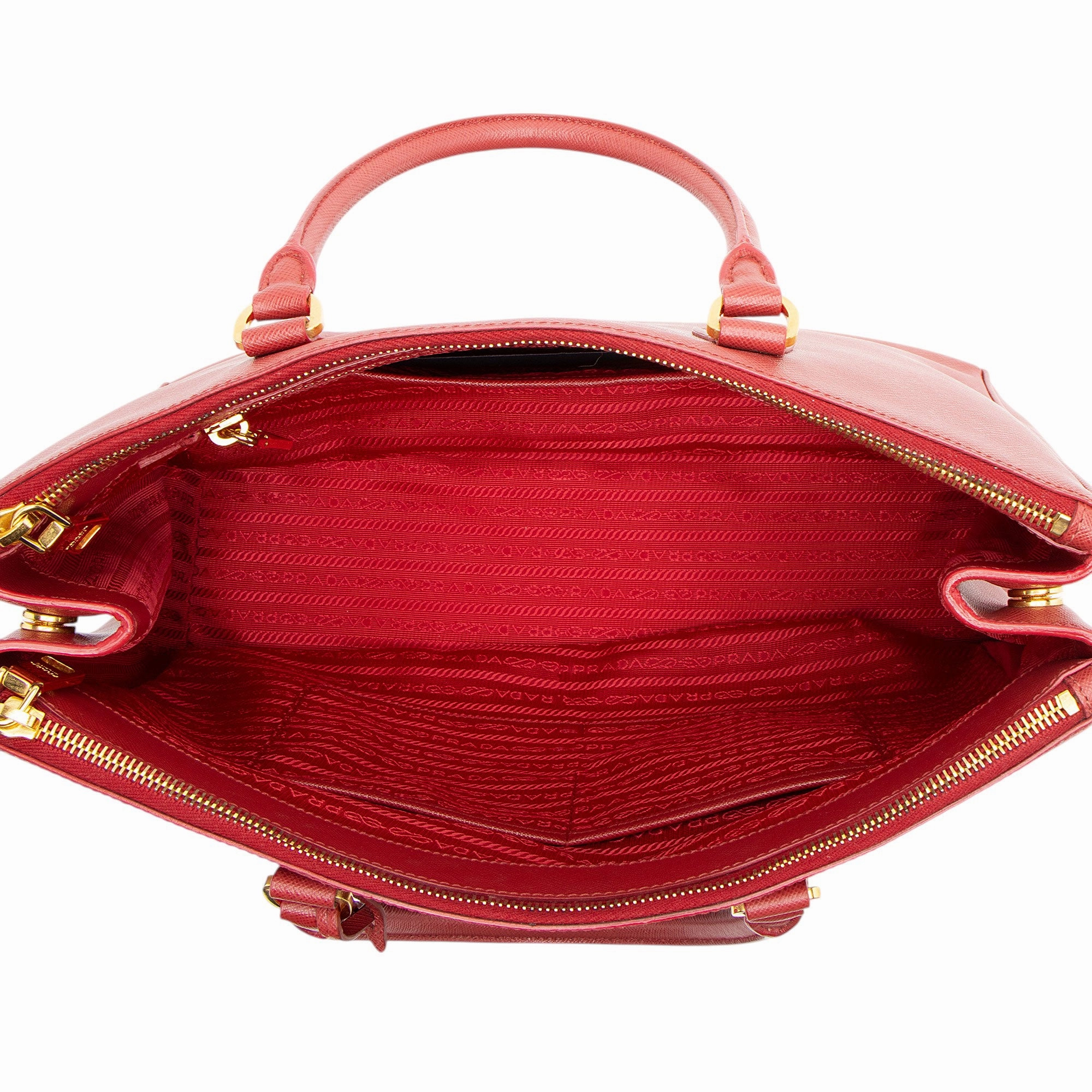 Prada Saffiano Lux Double Zip Medium Tote