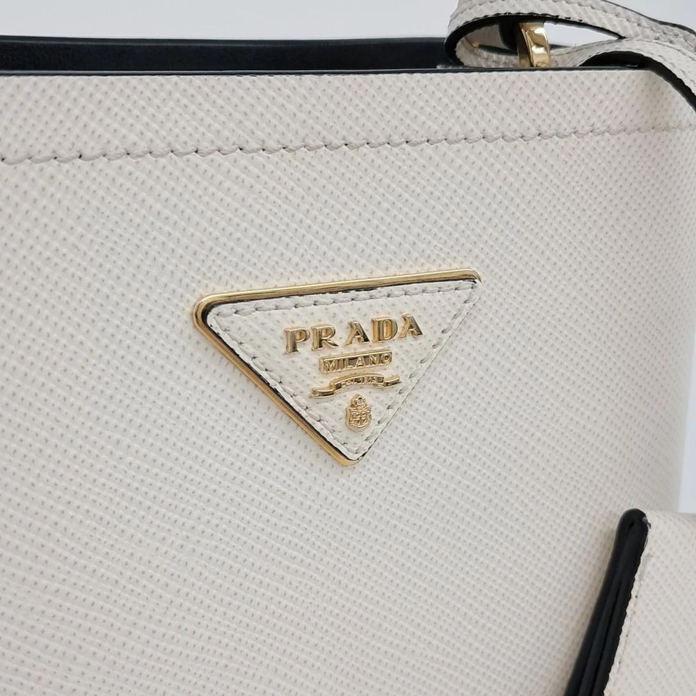 Prada Saffiano Pannier Tote And Shoulder Bag