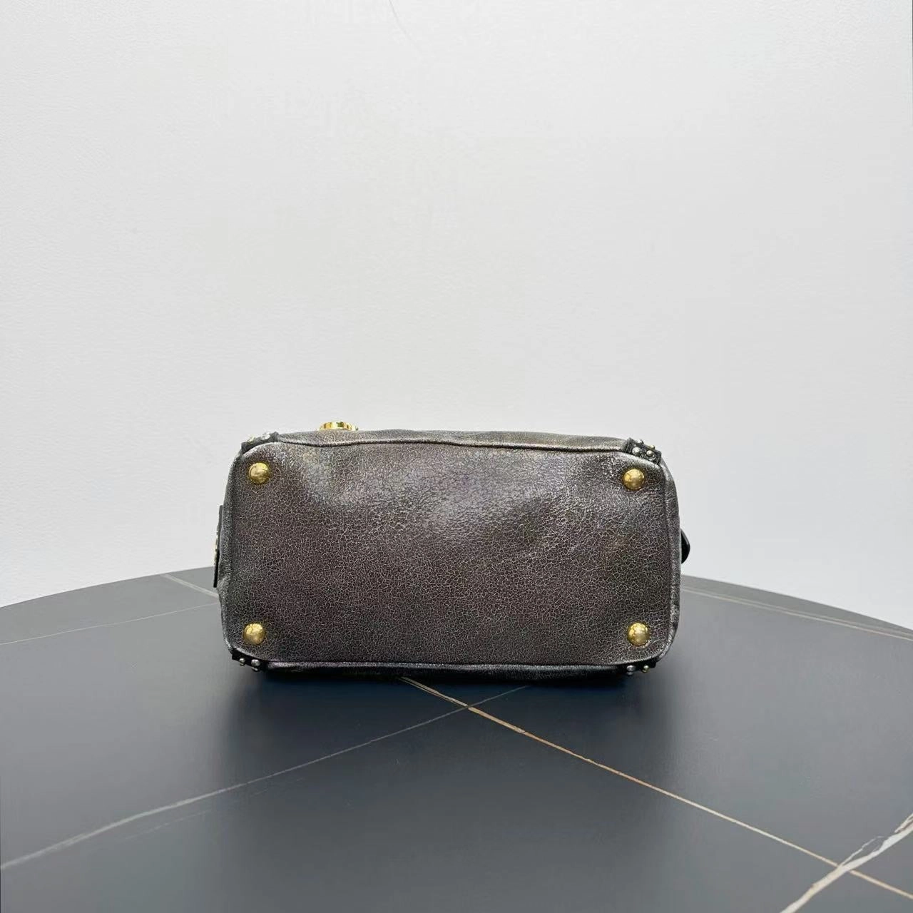 Prada Vitello Lux Grey Two-Way Shoulder Bag