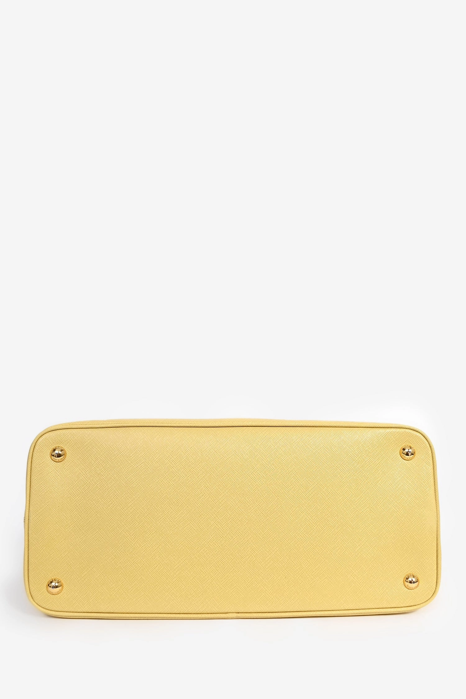 Prada Yellow Saffiano Leather Promenade Top Handle with Strap