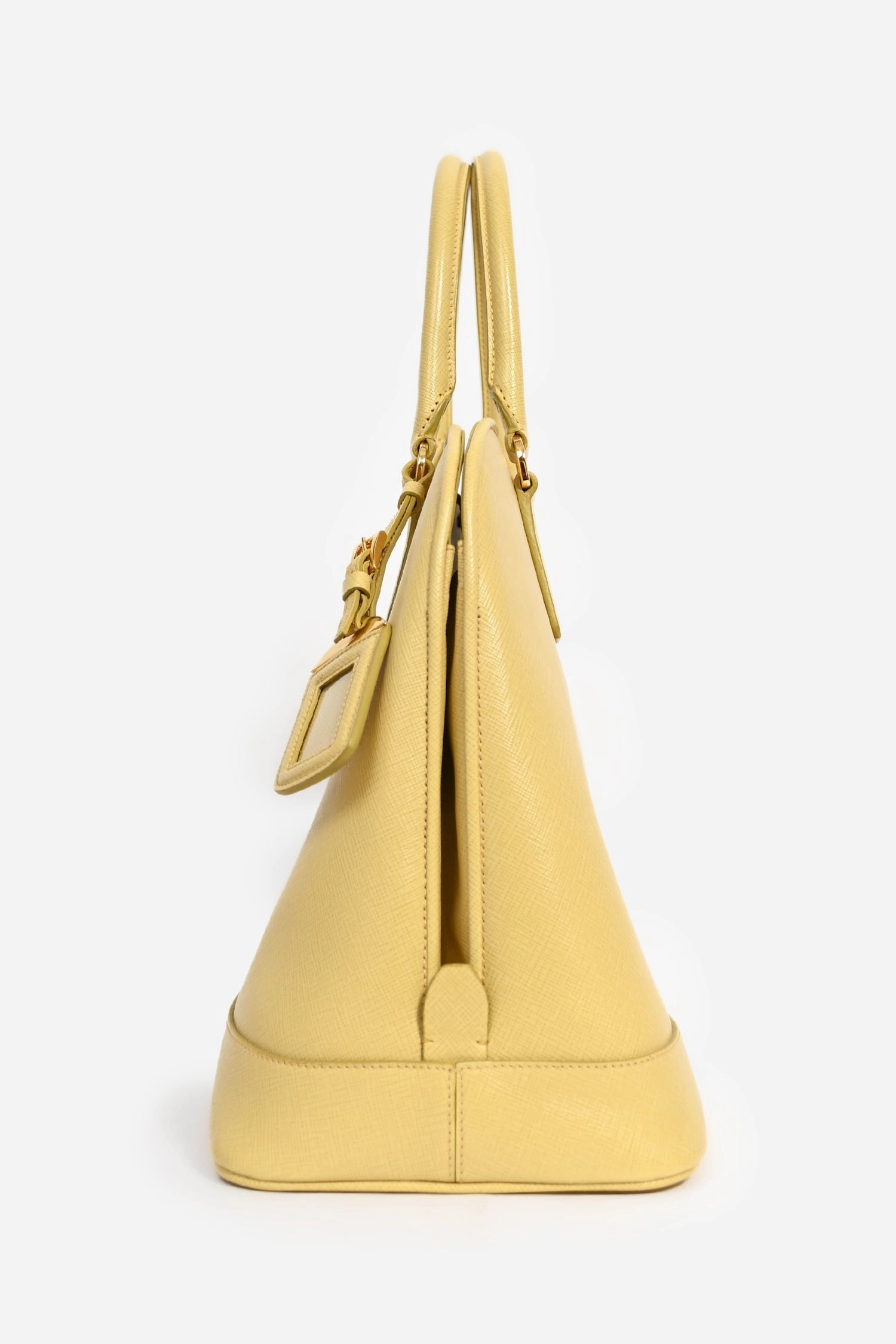 Prada Yellow Saffiano Leather Promenade Top Handle with Strap