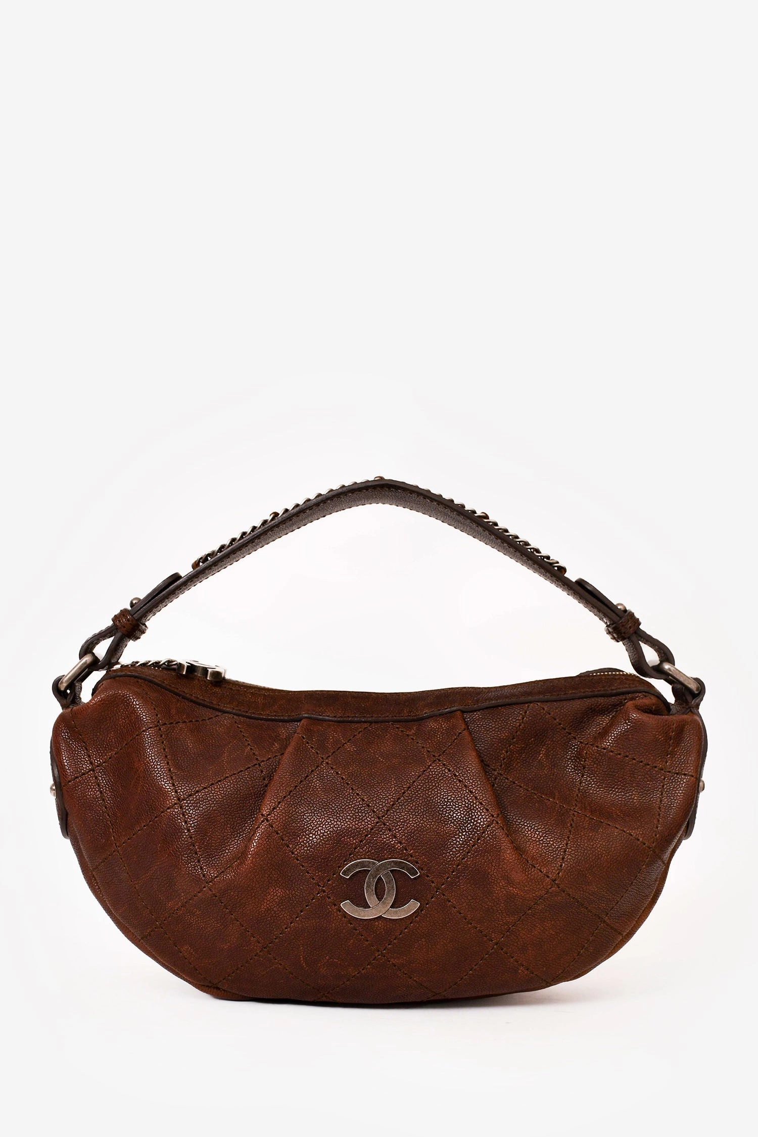 Pre-Loved Chanel 2005/2006 Brown Caviar Outdoor Ligne Small Hobo Bag