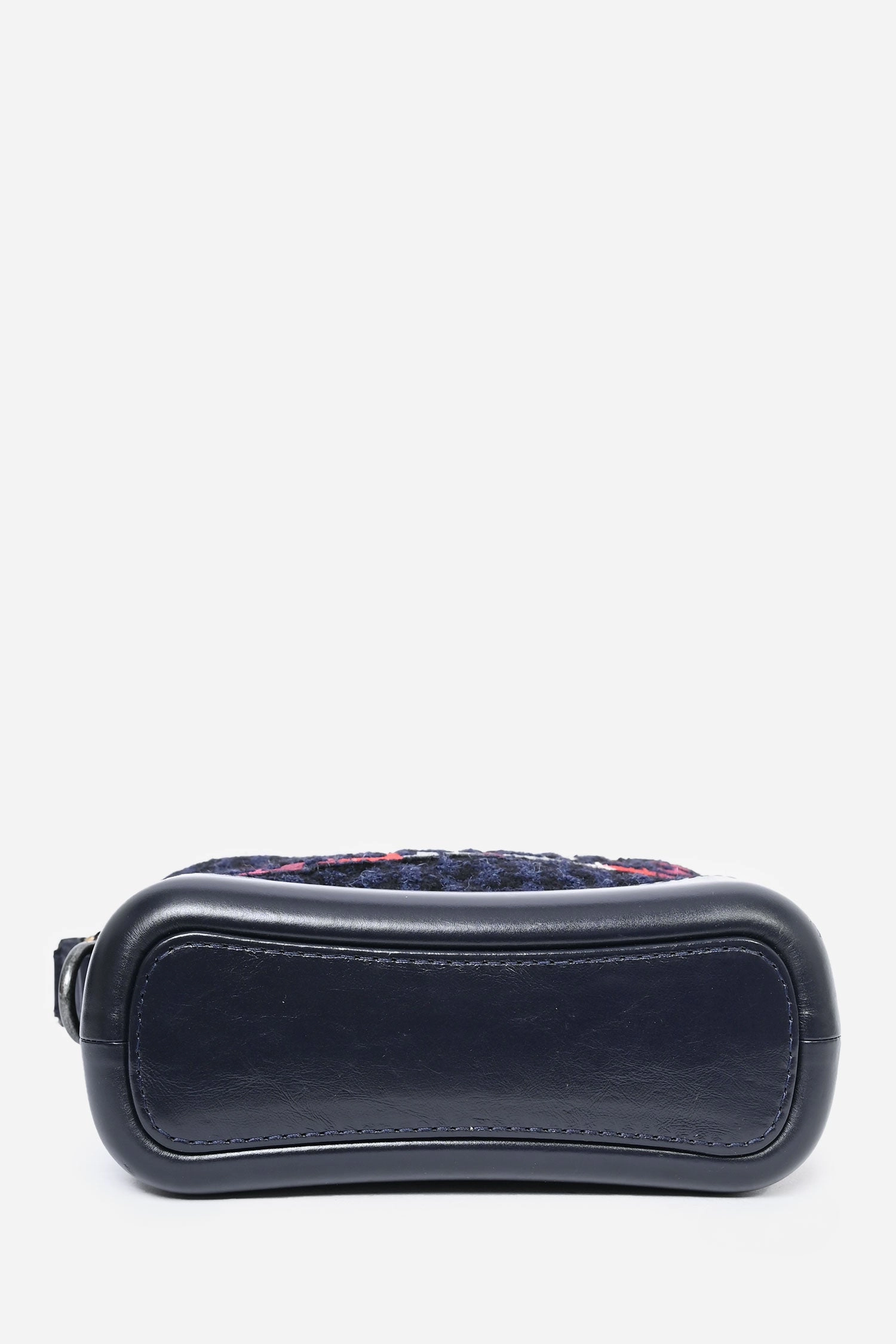 Pre-Loved Chanel 2017 Black Leather/Navy Tweed Small Gabrielle Shoulder Bag (As Is)